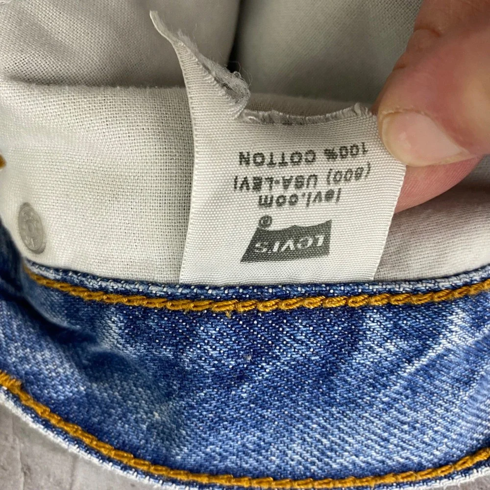 Levi's 550 Vintage Relaxed‎ Fit Jeans Distressed Fringe Blue Denim Men's W34 L32